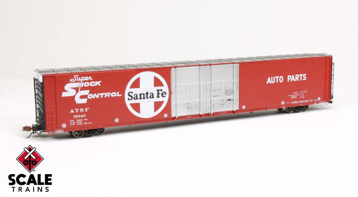 Rivet Counter HO Scale Thrall 86' High-Cube Double-Plug-Door Boxcar, Santa Fe/ATSF / 36850 /
