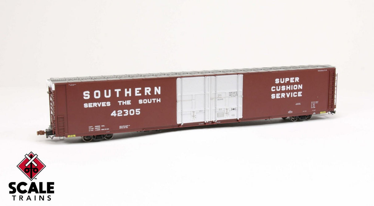 Rivet Counter HO Scale Thrall 86' High-Cube Double-Plug-Door Boxcar, Southern/SOU / 42318 /