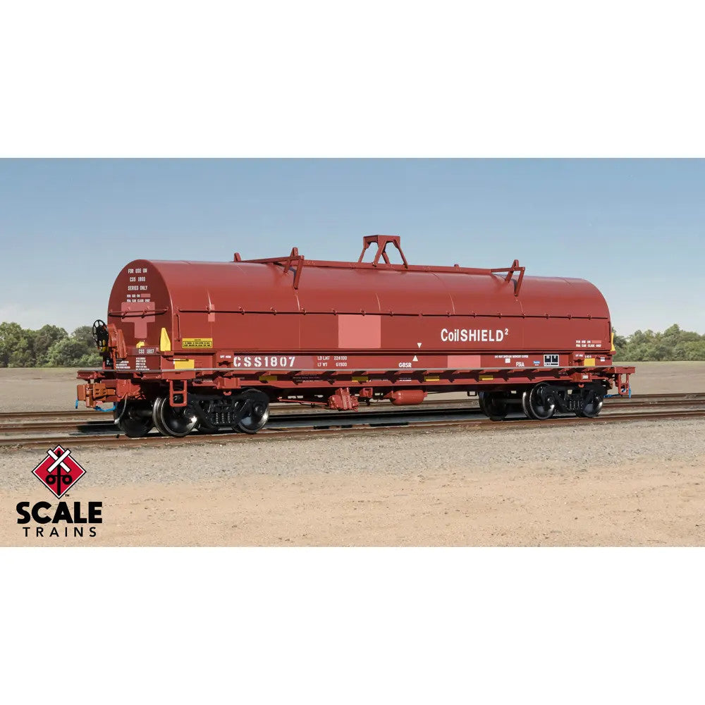 Rivet Counter HO Scale Thrall-Trinity 42 Single-Hood Coil Steel Car, CSS/Ex-Conrail Coil Shield 2 Patch/Oxide Hood / 1807 /