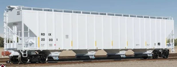 Rivet Counter HO Scale Pullman-Standard 5820 Covered Hopper, Entec Polymers/RDIX/White/Conspicuity Stripes/SALCO Kam-Op Outlets / 20002 /