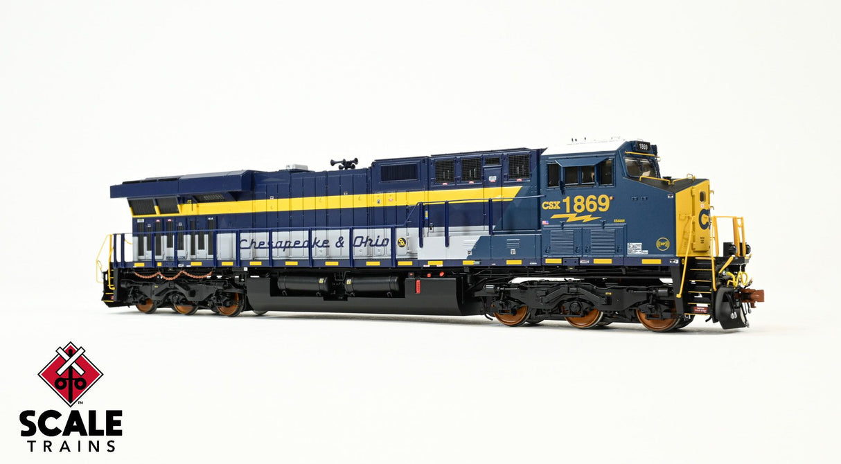 Rivet Counter HO Scale GE ES44AH. CSX/Heritage/Chesapeake & Ohio/C&O #1869 / 1869 / DC/DCC Ready