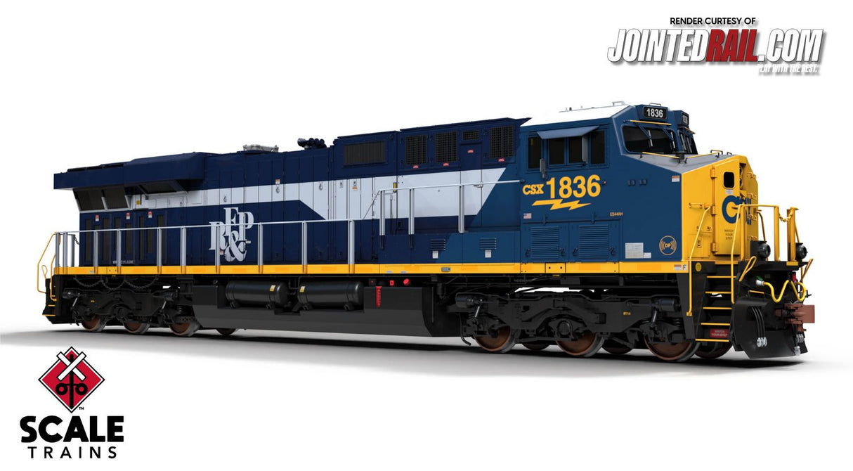 Rivet Counter HO GE ES44 Gevo - CSX Heritage - Lrichmond, Fredericksburg & Potomac (RF&P) #1836 DCC Ready