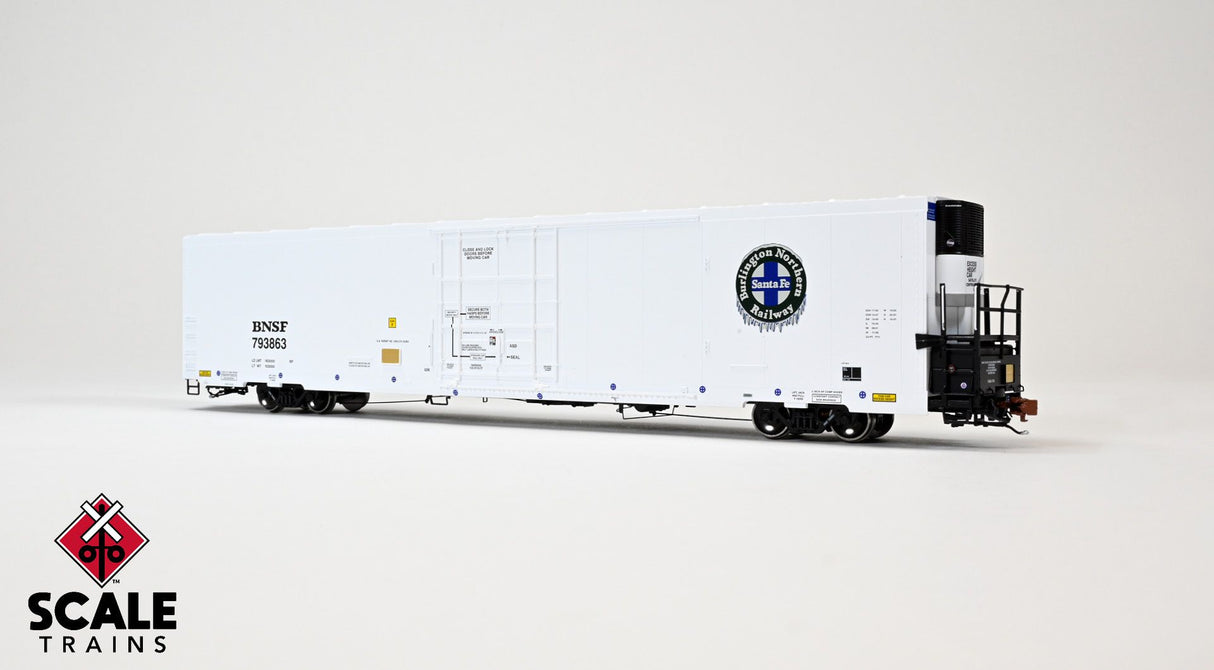 Rivet Counter HO Scale Trinity 82' 7711 Mechanical Reefer w/sound, BNSF/Loco Icicles/No Conspicuity Stripes/Carrier #793864