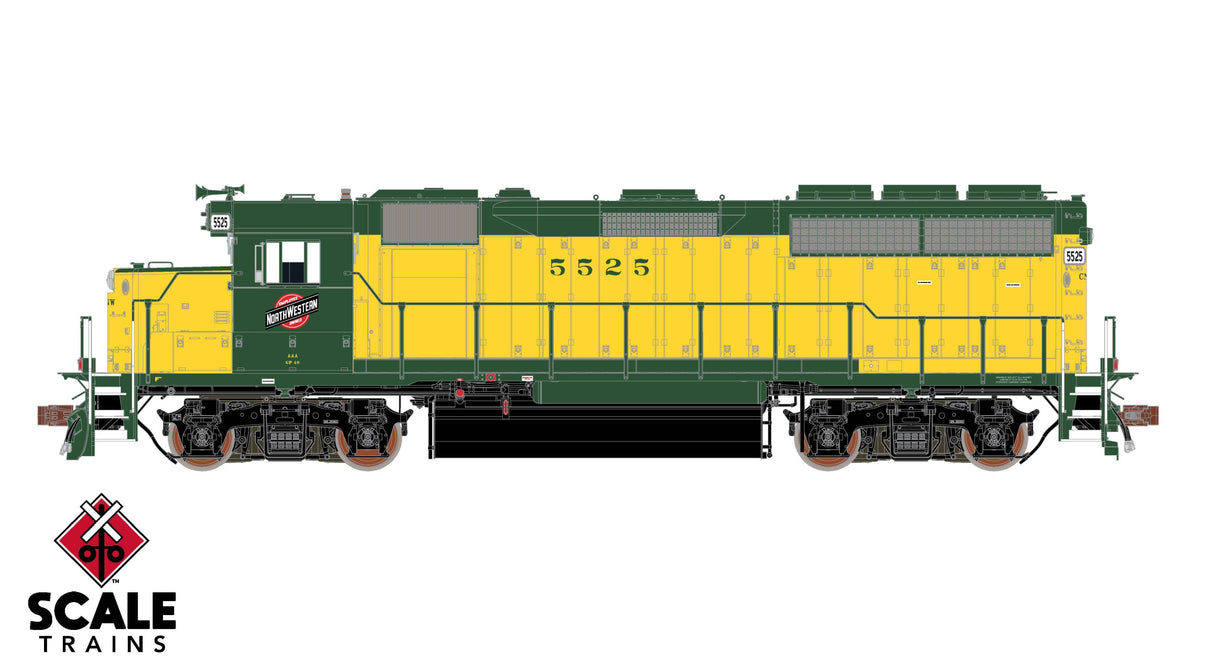 Rivet Counter HO Scale EMD GP40 Phase Ia, Chicago & NorthWestern/OY Scheme/Employee Owned / 5525 / DC/DCC Ready