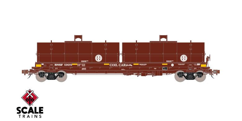 Rivet Counter HO Scale Thrall 2-Hood Coil Steel Car, BNSF /Circle-Cross Hoods / 534212 /