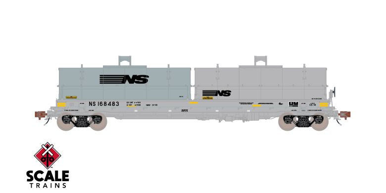 Rivet Counter HO Scale Thrall 2-Hood Coil Steel Car, Norfolk Southern (NS) /Mismatched Thoroughbred Logo Hoods / 168483 /