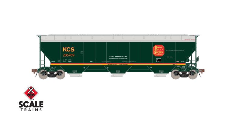 Rivet Counter HO Scale Gunderson 5188 Covered Hopper, Kansas City Southern/Belle #286833