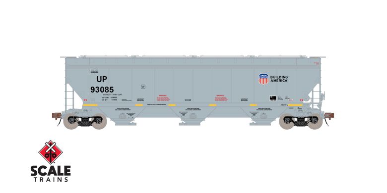 Rivet Counter HO Scale Gunderson 5188 Covered Hopper, Union Pacific/Gray #93420