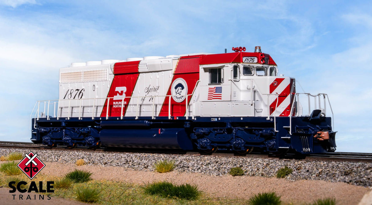 Rivet Counter HO Scale EMD SD40-2, Burlington Northern (BN) / Bicentennial #1876 / 1876 / DCC & Sound Equipped
