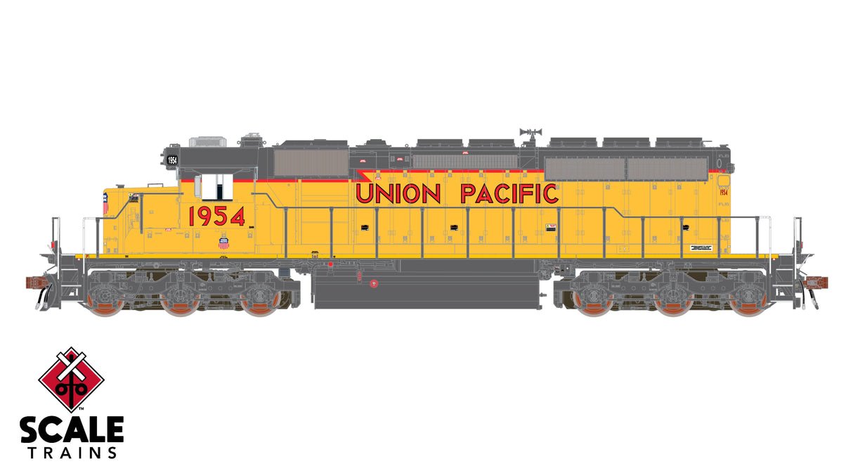 Rivet Counter HO Scale EMD SD40-2, Union Pacific (UP) / SD40N Rebuild/88" Nose / 1954 / DCC & Sound Equipped