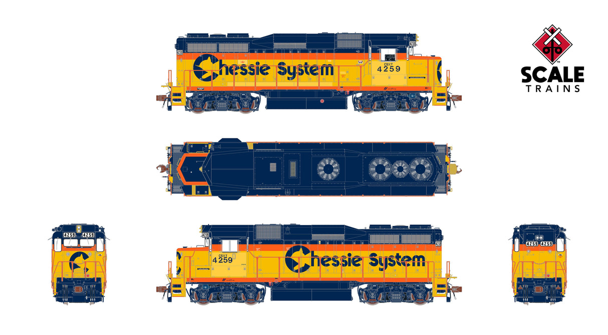 Rivet Counter HO Scale EMD GP30M, CSX/ex-Chessie System Patch/Distressed Lettering / 4259 / DCC & Sound Equipped