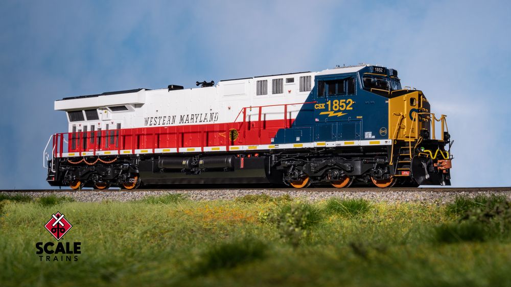 Rivet Counter HO Scale GE ES44AH, CSX/Heritage/Western Maryland/WM #1852 / 1852 / DCC & Sound Equipped