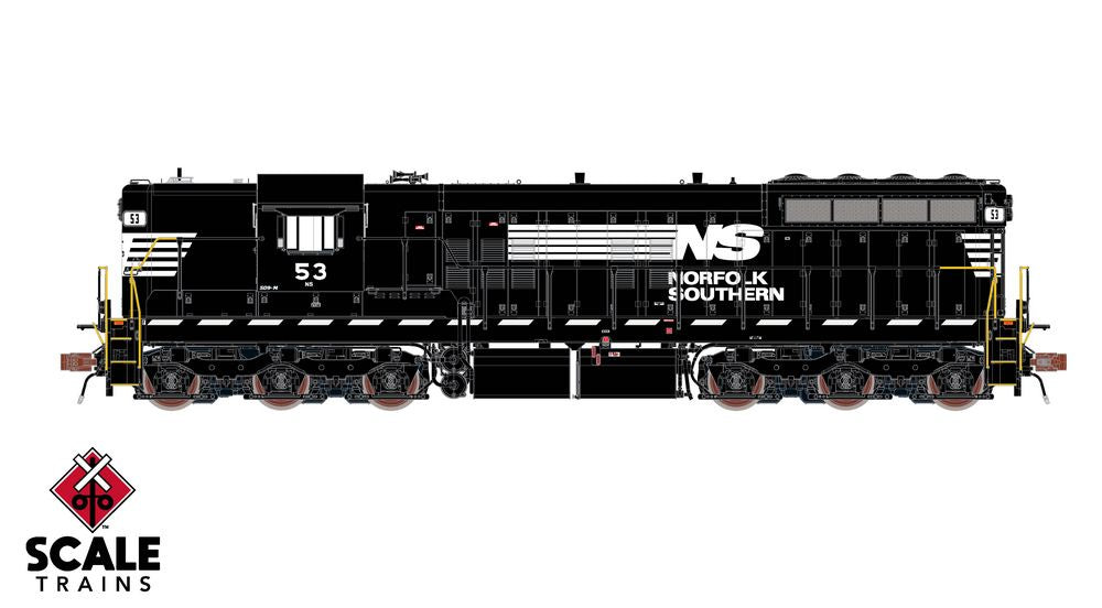 Scaletrains Rivet Counter HO Scale EMD SD9M, Norfolk Southern/Thoroughbred/Ditch Lights / 53 / DCC & Sound Equipped