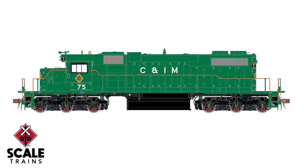 Rivet Counter HO Scale EMD SD38-2, Chicago & Illinois Midland / C&IM / 75 / DCC & Sound Equipped