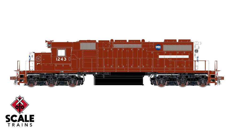 Rivet Counter HO Scale EMD SD38-2, GATX / ex-Reserve Mining/Patched White Stripe / 1243 / DCC & Sound Equipped