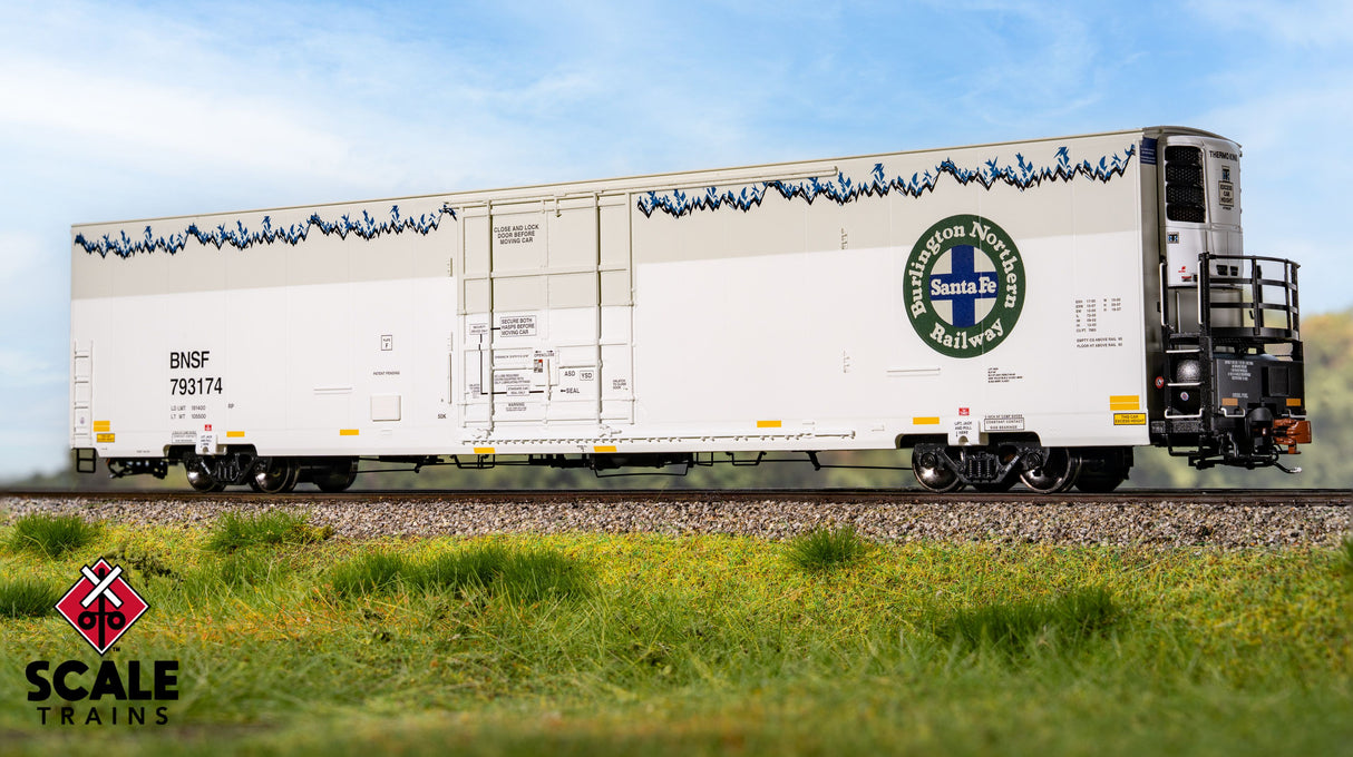 Rivet Counter HO Scale Trinity 82' 7883 Mechanical Reefer, BNSF /Roofline Icicles/Patched/Late Thermo King / 793174 /