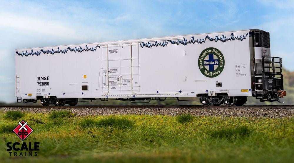 Rivet Counter HO Scale Trinity 82' 7883 Mechanical Reefer, BNSF /As Delivered/Roofline Icicles/Carrier / 793242 /