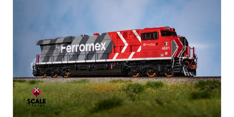 Rivet Counter HO Scale GE ES44AC, Ferromex/Zebra / 4678 / DCC & Sound Equipped