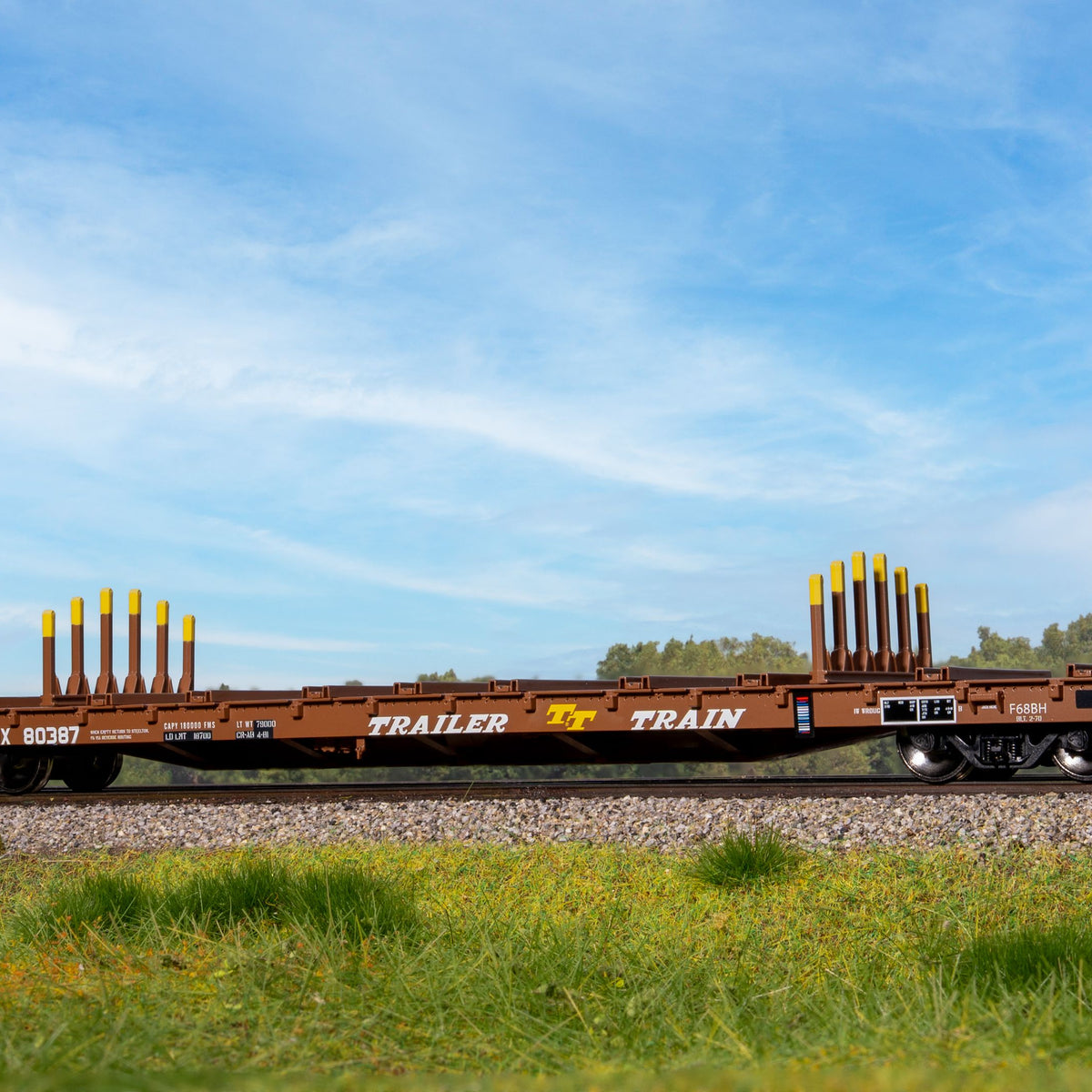 Rivet Counter HO Scale BSC F68BH Finger Rack Flatcar, Trailer Train ...