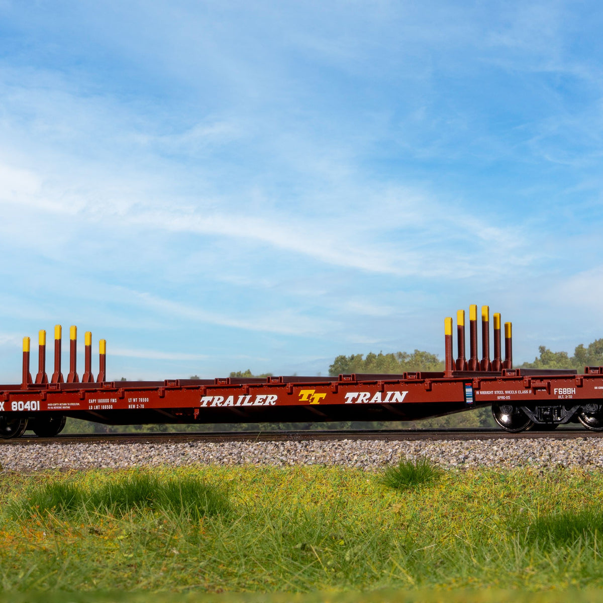 Interior Finger Racks Rivet Counter HO Scale BSC F68BH Finger Rack Flatcar, Trailer Train ...