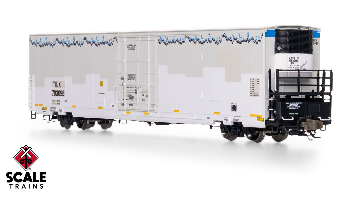 Rivet Counter N Scale Trinity 82' 7883 Mechanical Reefer w/sound, Trinity Leasing/TILX/ex-BNSF Patched with Roofline Icicles/Carrier HVAC / 793095 /