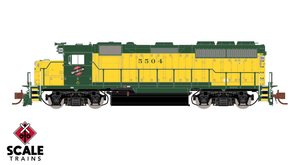 Rivet Counter N Scale EMD GP40 Phase Ia, Chicago & NorthWestern/OY Scheme/C&NW Scheme / 5504 / DC/DCC Ready