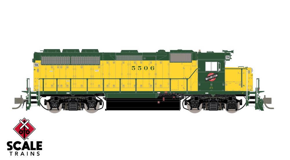 Rivet Counter N Scale EMD GP40 Phase Ia, Chicago & NorthWestern/OY Scheme/Employee Owned / 5506 / DC/DCC Ready