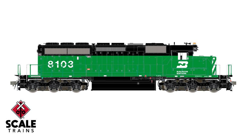 Scaletrains Rivet Counter HO Scale EMD SD40-2, Burlington Northern/Late/Class Lights #8103 - DCC & Sound Equipped