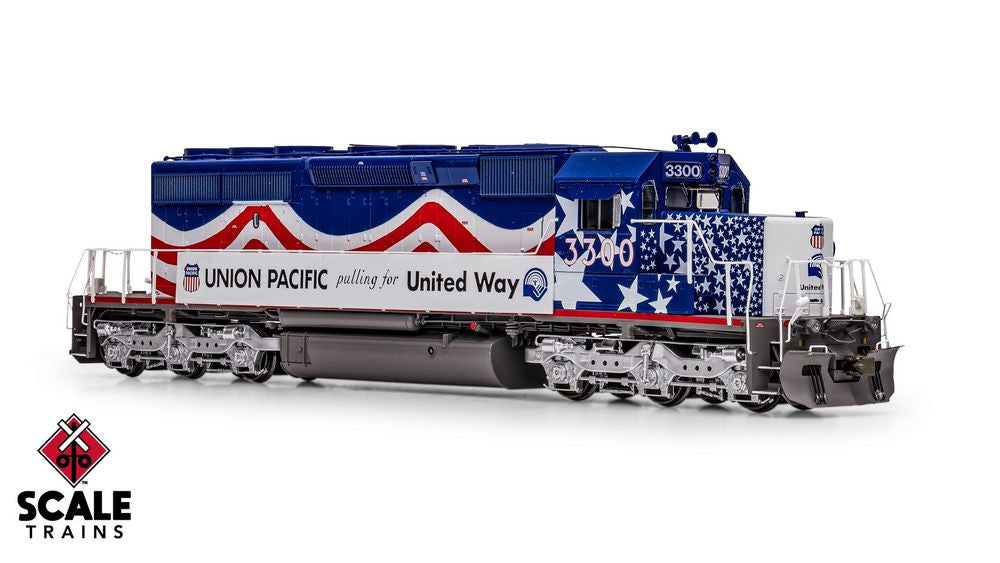 Scaletrains Rivet Counter HO Scale EMD SD40-2, Union Pacific/116" Snoot Nose/United Way/Ditch Lights #3300 - DCC / Sound Equipped