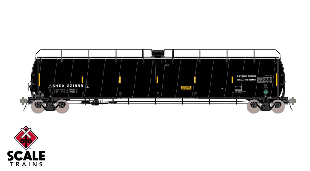 Scaletrains Rivet Counter HO Scale ARI 33K Gallon Spiral Jacketed Tank Car, American Railcar Leasing/Anhydrous Ammonia/Early/SHPX #221865