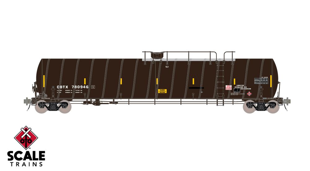 Scaletrains Rivet Counter HO Scale ARI 33K Gallon Spiral Jacketed Tank Car, CIT Group/Faded/LPG/Intermediate/CBTX - #780946