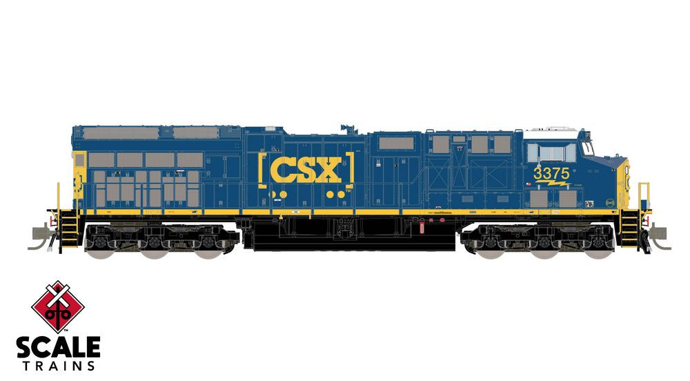 Scaletrains Rivet Counter N Scale GE ET44AH, CSX/YN3 Boxcar Logo/DP Sticker / 3380 / DC/DCC Ready