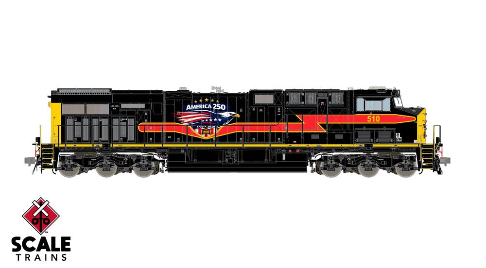 Scaletrains Rivet Counter HO Scale GE ES44 - Iowa Interstate (IAIS) #510 (America250) - DC / DCC Ready