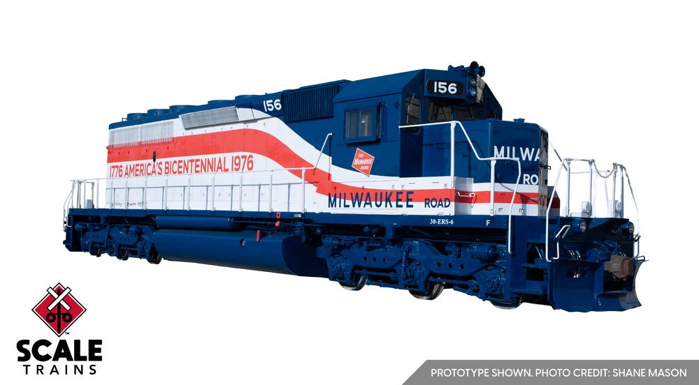 Scaletrains Rivet Counter HO Scale SD40-2 - Milwaukee Road (MILW) Bicentennial #156 (2026 Version) - DCC / Sound Equipped