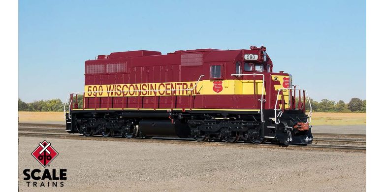 Scaletrains Museum Quality HO Scale EMD SDL39, Wisconsin Central (Run 1), 590/DCC & Sound Equipped/Dulux Gold/Without DitchLights - SXT70038