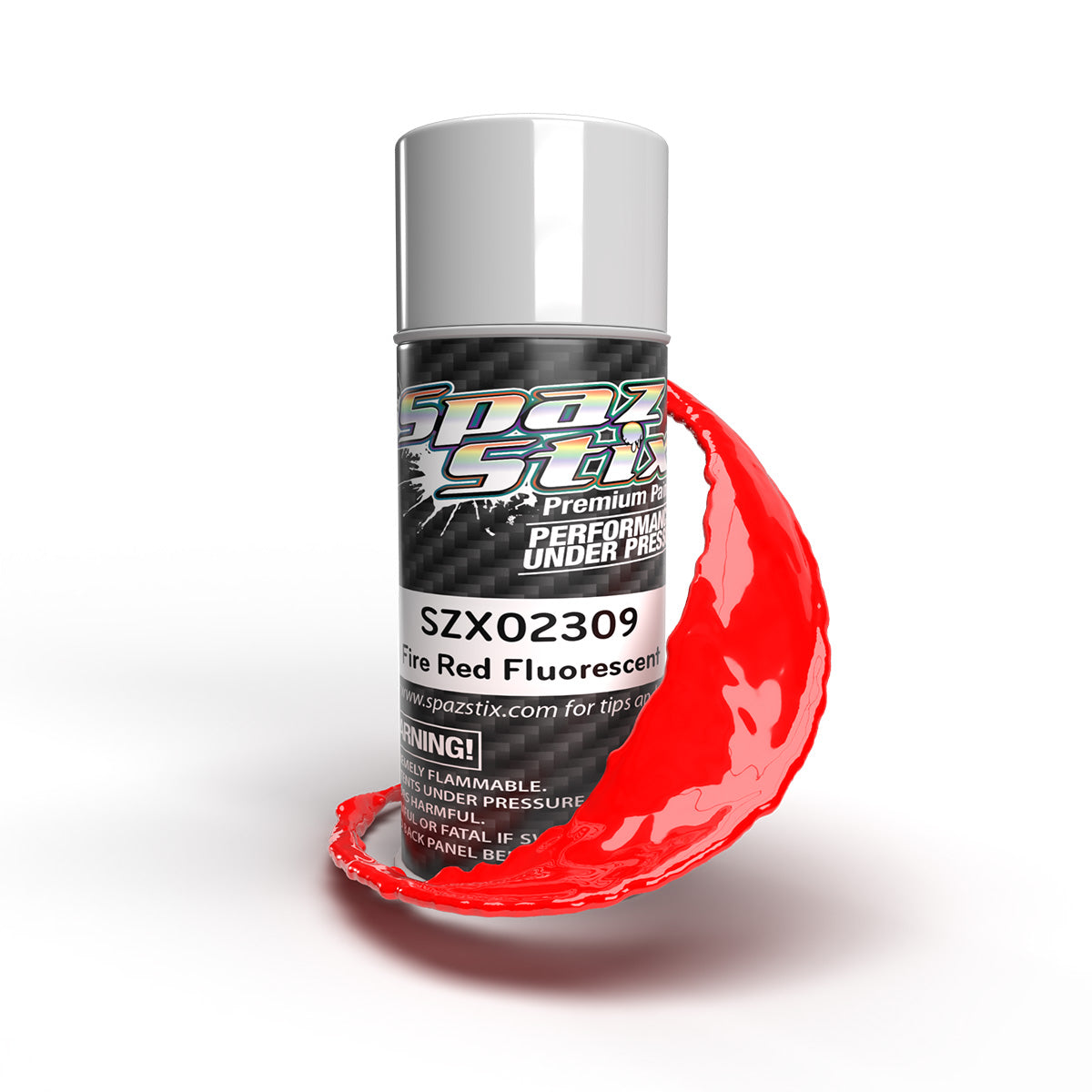 Spaz Stix Fire Red Fluorescent Aerosol Paint, 3.5oz Can - SZX02309