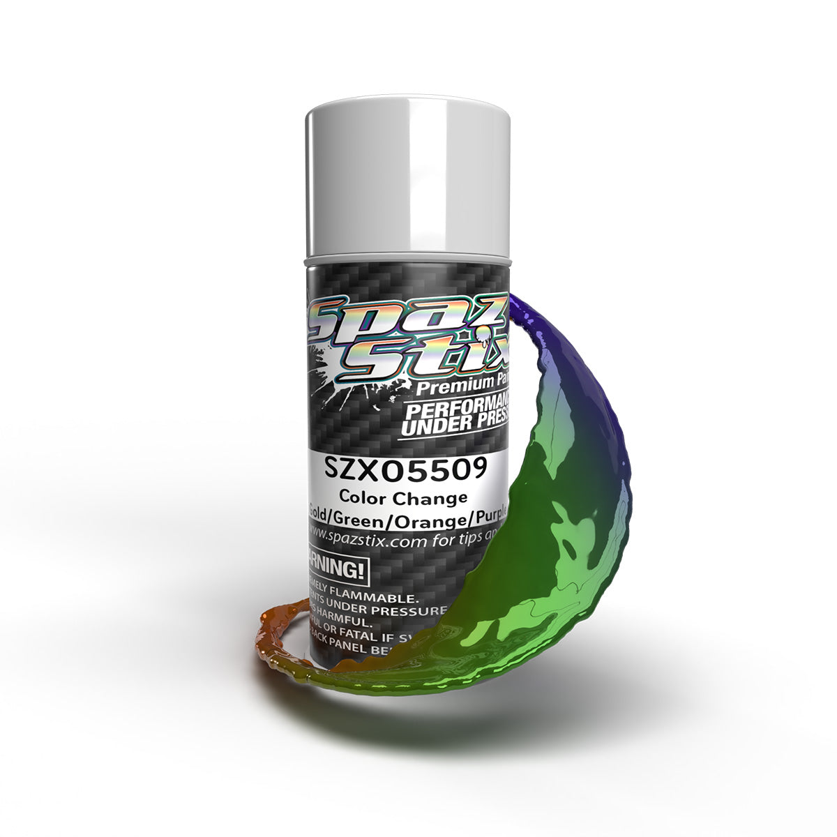 Spaz Stix Color Change Aerosol Paint, Gold/Green/Orange/Purple, 3.5oz Can - SZX05509