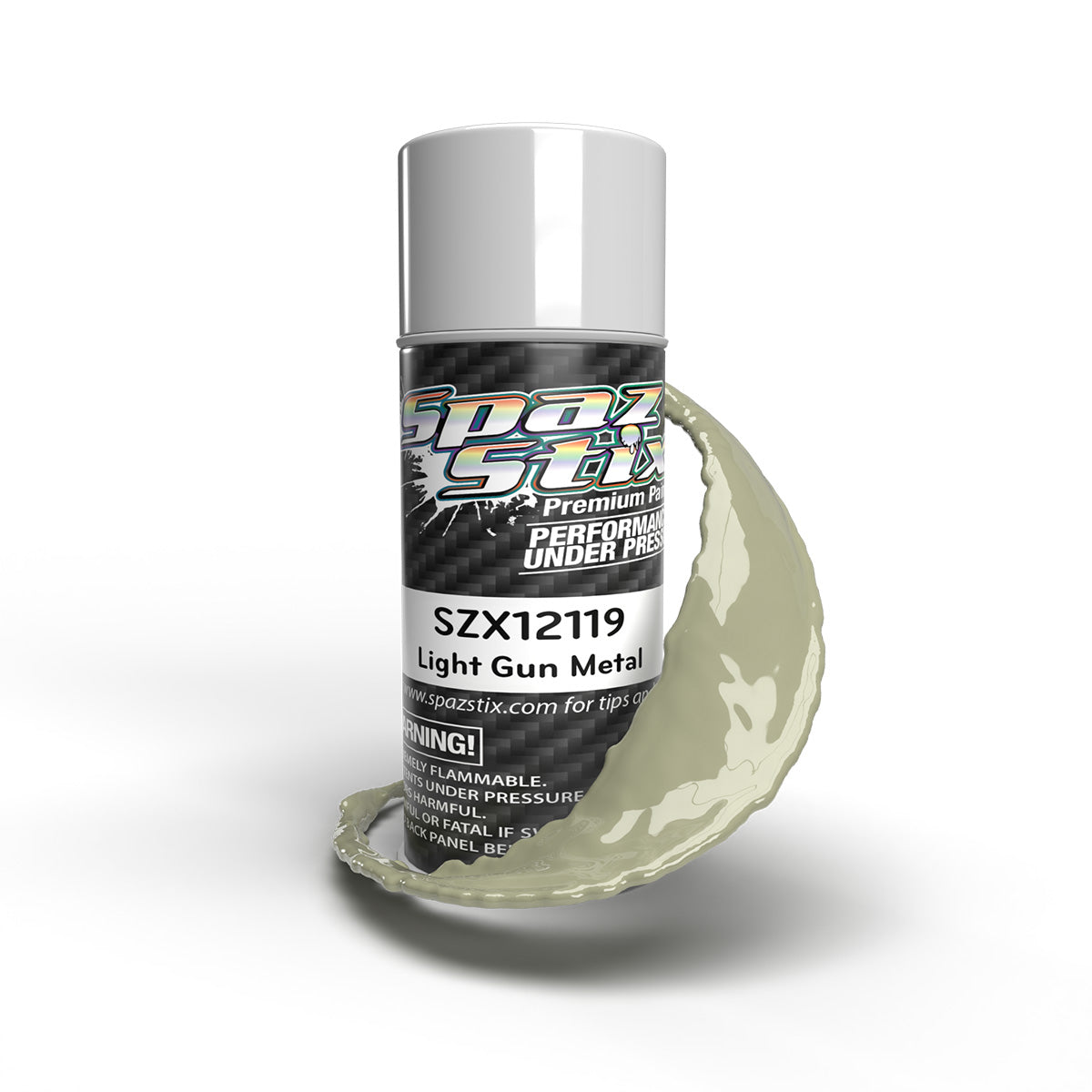 Spaz Stix Light Gun Metal Aerosol Paint, 3.5oz Can - SZX12119