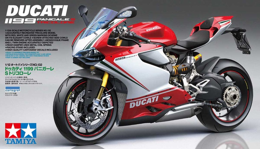 Tamiya 14132 1/12 Ducati 1199 Panigale S Tricolore Plastic Model Kit