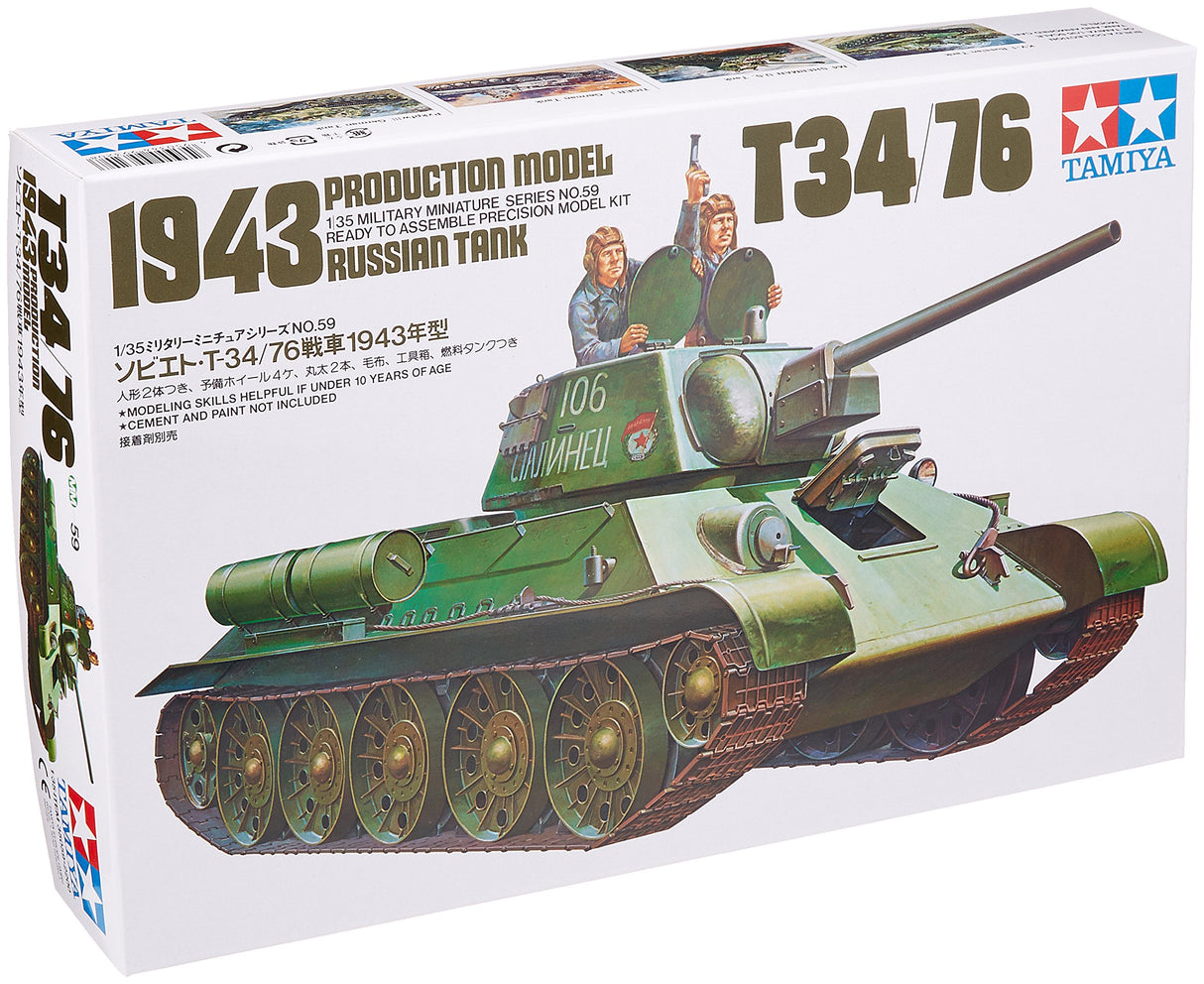 Tamiya 1/35 T34/76-194 Russian Tank Plastic Model Kit 35059