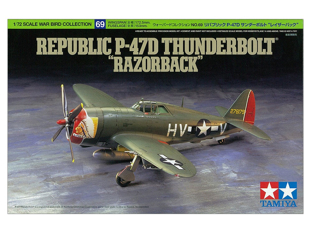 Tamiya 1/72 P-47D Thunderbolt Plastic Model Airplane Kit