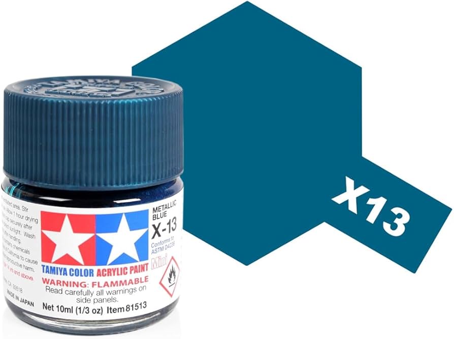Tamiya X-13 Metallic Blue Mini Acrylic Gloss Finish - TAM81513