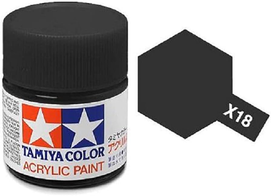 Tamiya Acrylic Mini X18, Semi Gloss Black - TAM81518
