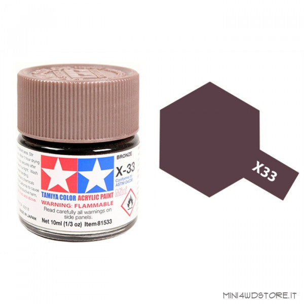 Tamiya X-33 Bronze Mini Acrylic Gloss Finish - TAM81533