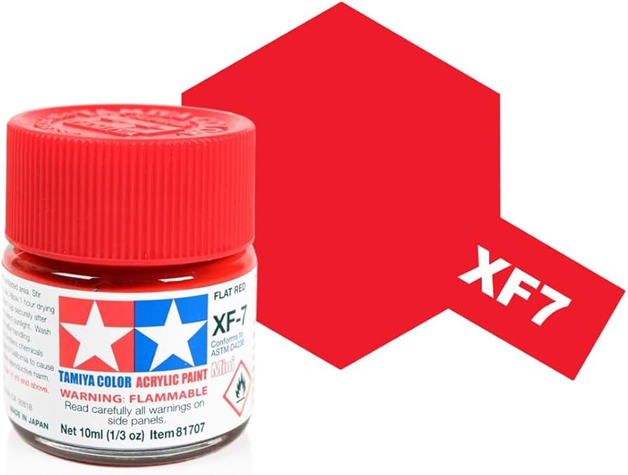 Tamiya XF-7 Flat Red Mini Acrylic Matte Finish - TAM81707
