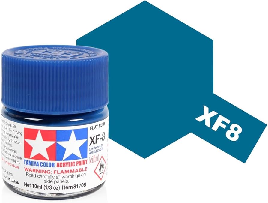 Tamiya Acrylic Mini XF8, Flat Blue - TAM81708