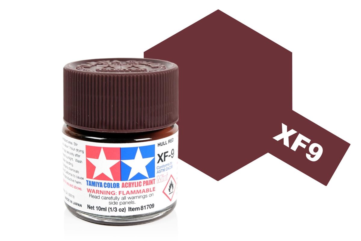 Tamiya Acrylic Mini XF9, Hull Red - TAM81709