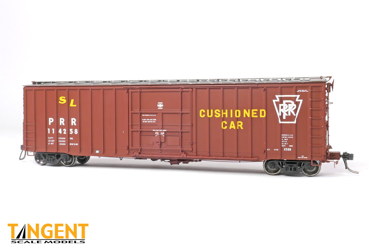 Tangent Scale Models HO Pennsylvania Railroad (PRR) "Delivery 12-1965 X58B SL" PRR Shops X58 Plug Door Boxcar - #114258