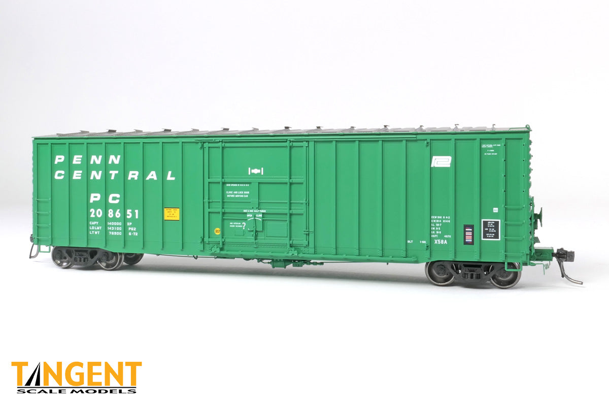 Tangent Scale Models HO Penn Central (PC) "X58A Repaint 1972+ "PRR Shops X58 Plug Door Boxcar - #208654