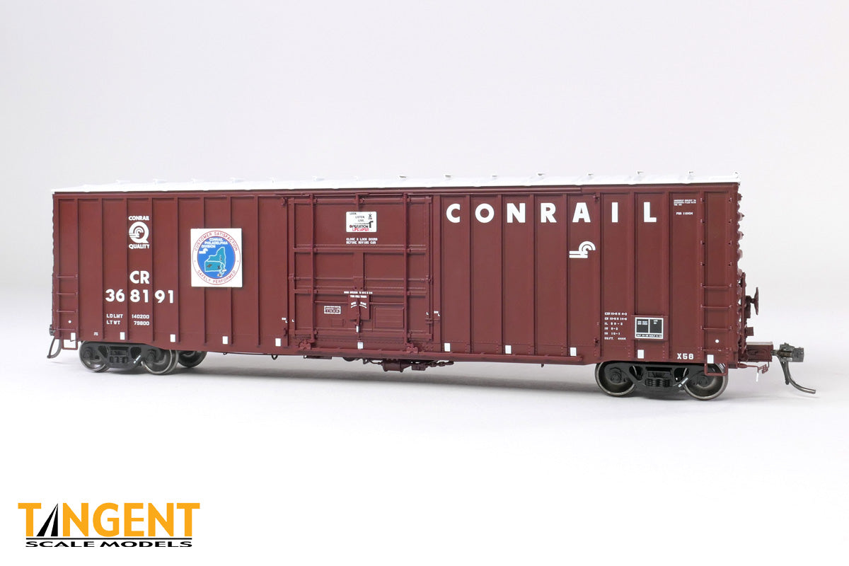 Tangent Scale Models HO Conrail (CR) "Safety-On-Rails-Theater" 1992+ PRR Shops X58 Plug Door Boxcar - #368191
